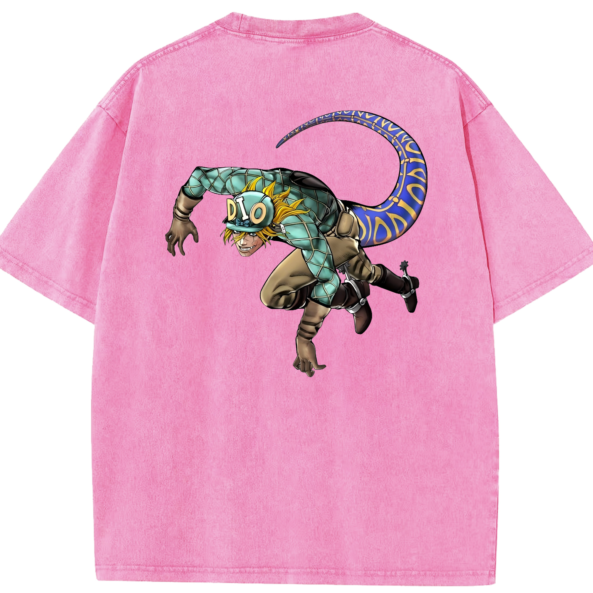 （画像用） ジョジョの奇妙な冒険 ディオ?ブランドー JoJo's Bizarre Adventure Dio Brando 綿100% ヴィンテージ風 半袖Tシャツ（背面プリント）